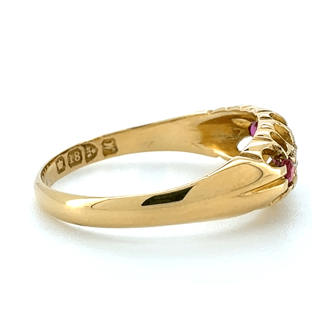 18ct Yellow Gold Ruby and Diamond Ring