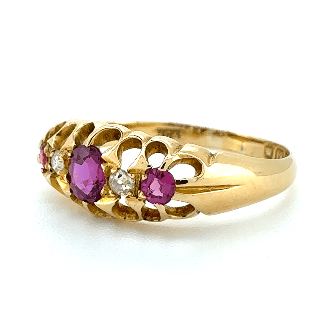 18ct Yellow Gold Ruby and Diamond Ring
