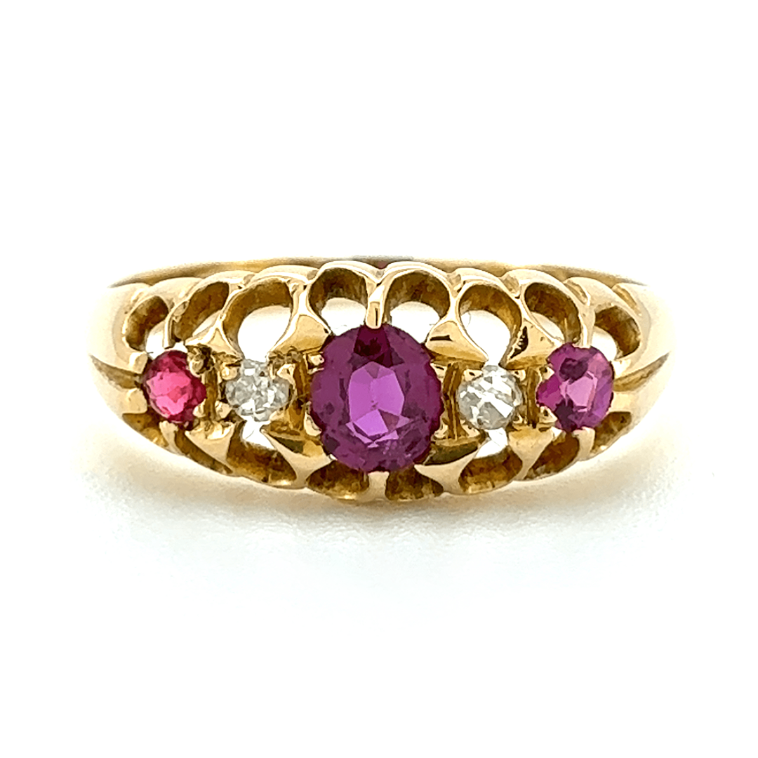 18ct Yellow Gold Ruby and Diamond Ring