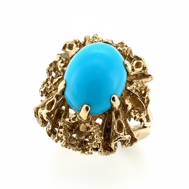 9ct Yellow Gold Turquoise Ring