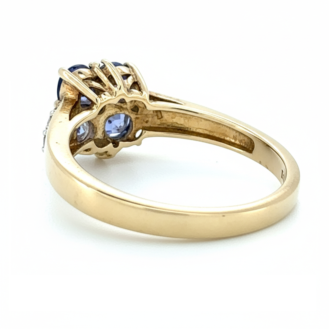 9ct Yellow Gold Tanzanite And Diamond Ring