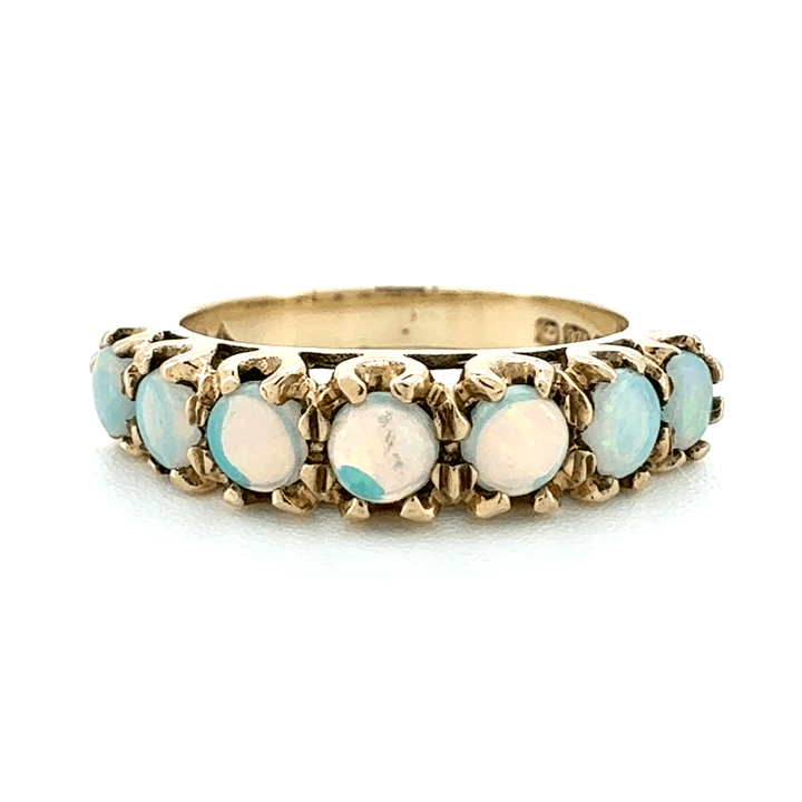 9ct Yellow Gold Opal 7 Stone Ring