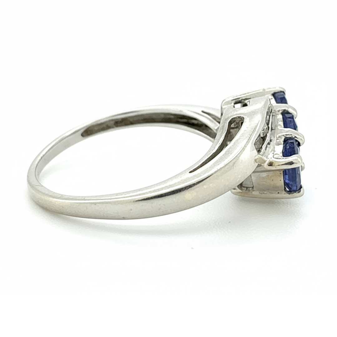 9ct White Gold Tanzanite And Diamond Ring