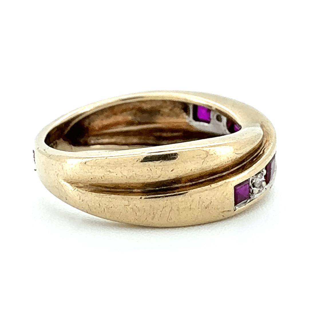 9ct Yellow Gold Ruby and Diamond Ring