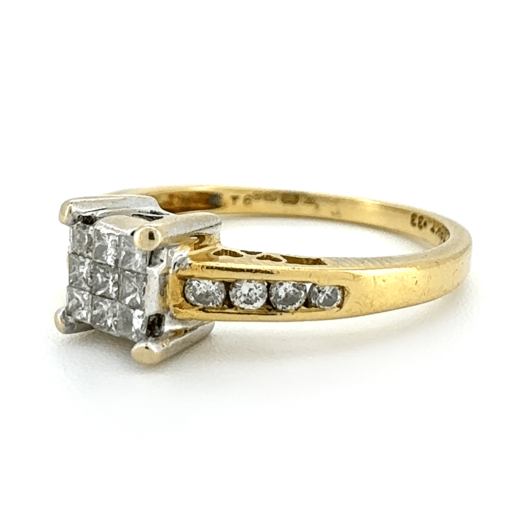 18ct Yellow Gold Diamond Cluster Ring