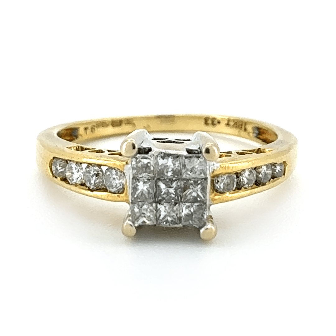 18ct Yellow Gold Diamond Cluster Ring