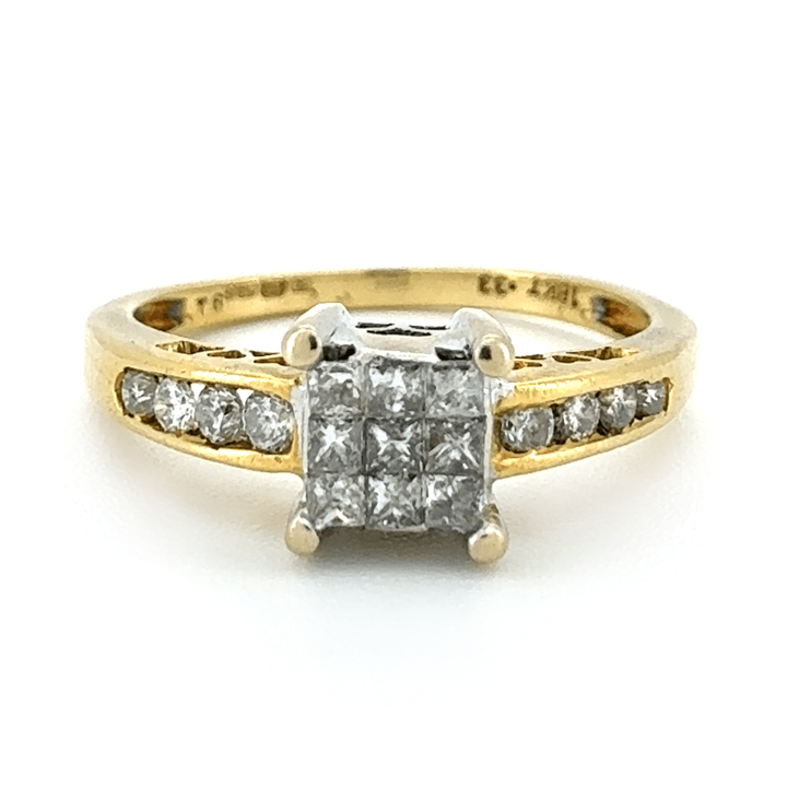 18ct Yellow Gold Diamond Cluster Ring