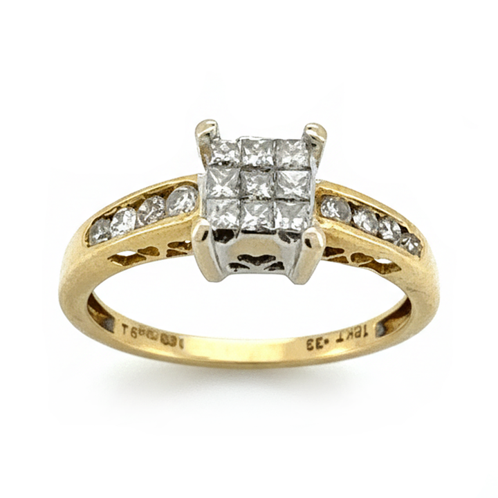 18ct Yellow Gold Diamond Cluster Ring