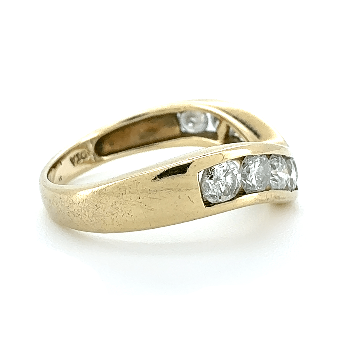 9ct Yellow Gold Diamond Wishbone Ring