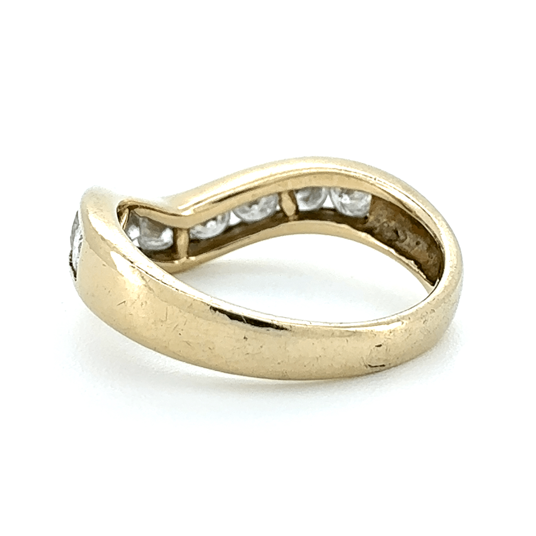 9ct Yellow Gold Diamond Wishbone Ring