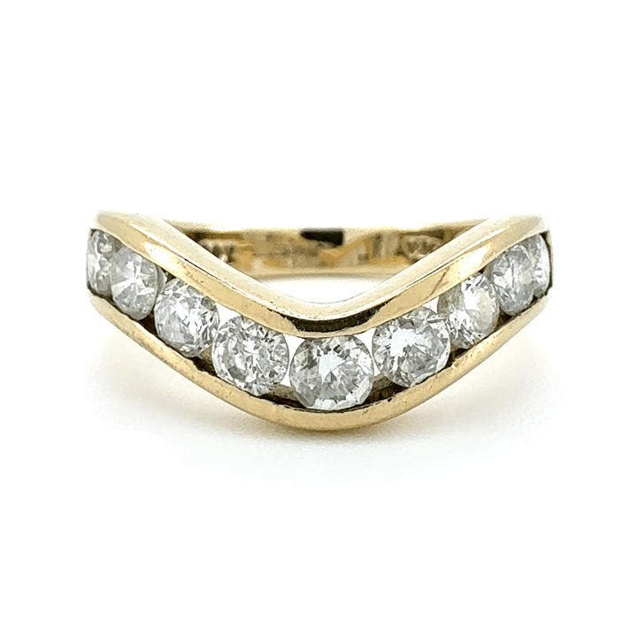 9ct Yellow Gold Diamond Wishbone Ring