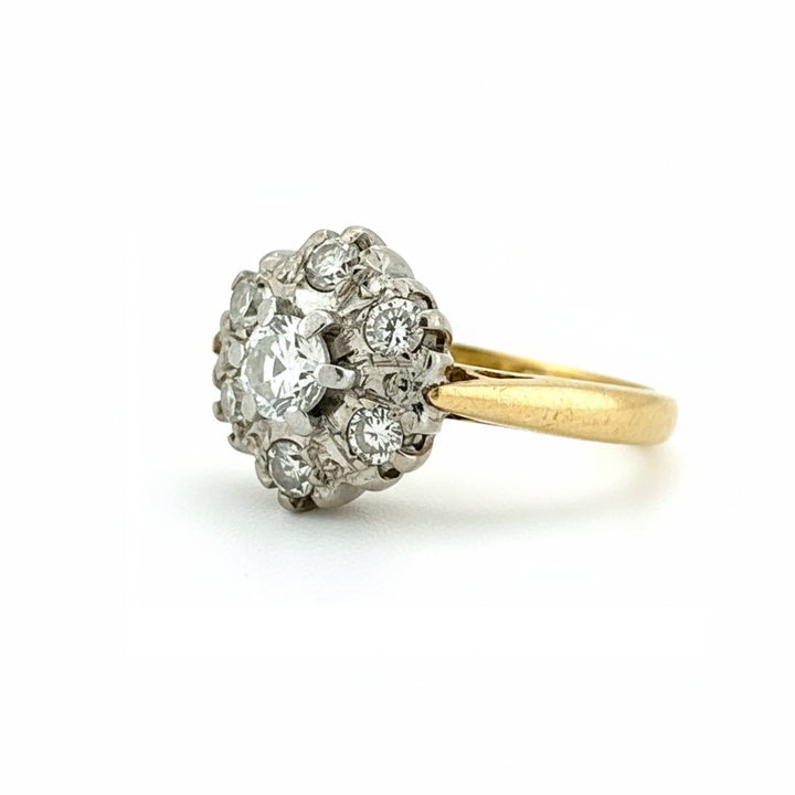 18ct Yellow Gold Diamond Cluster Ring