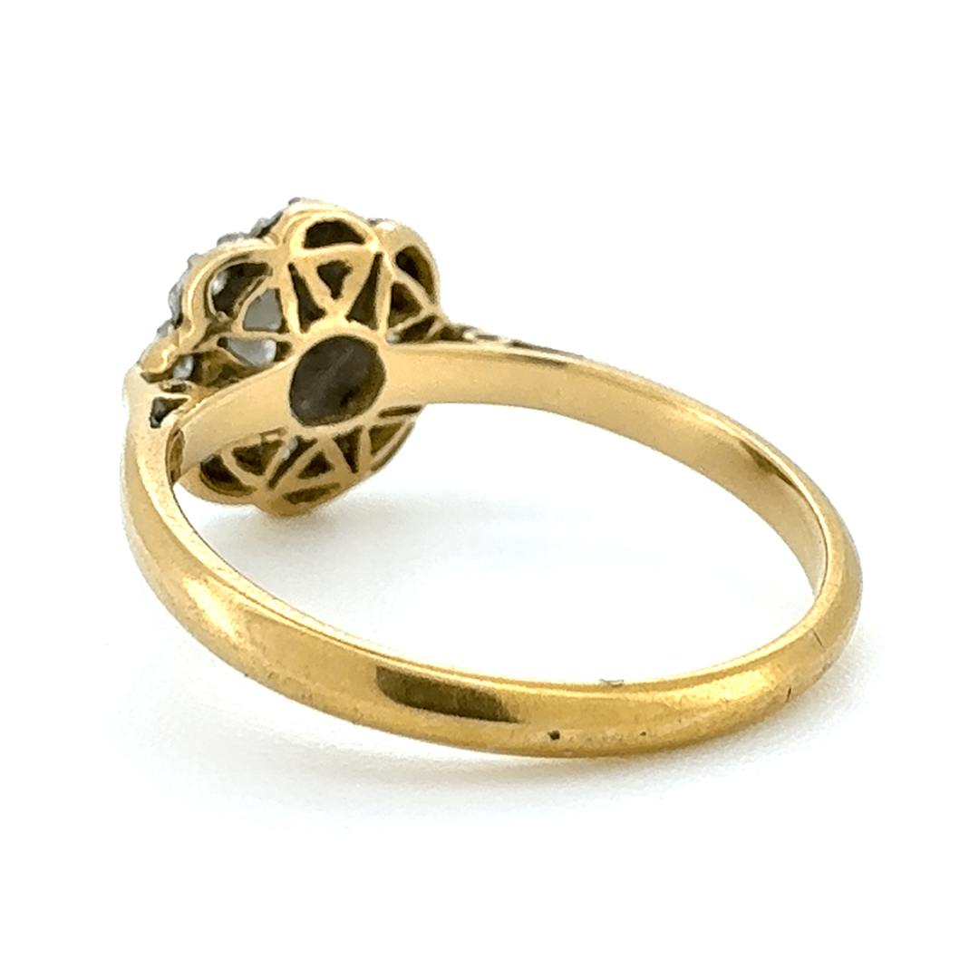 18ct Yellow Gold Diamond Cluster Ring