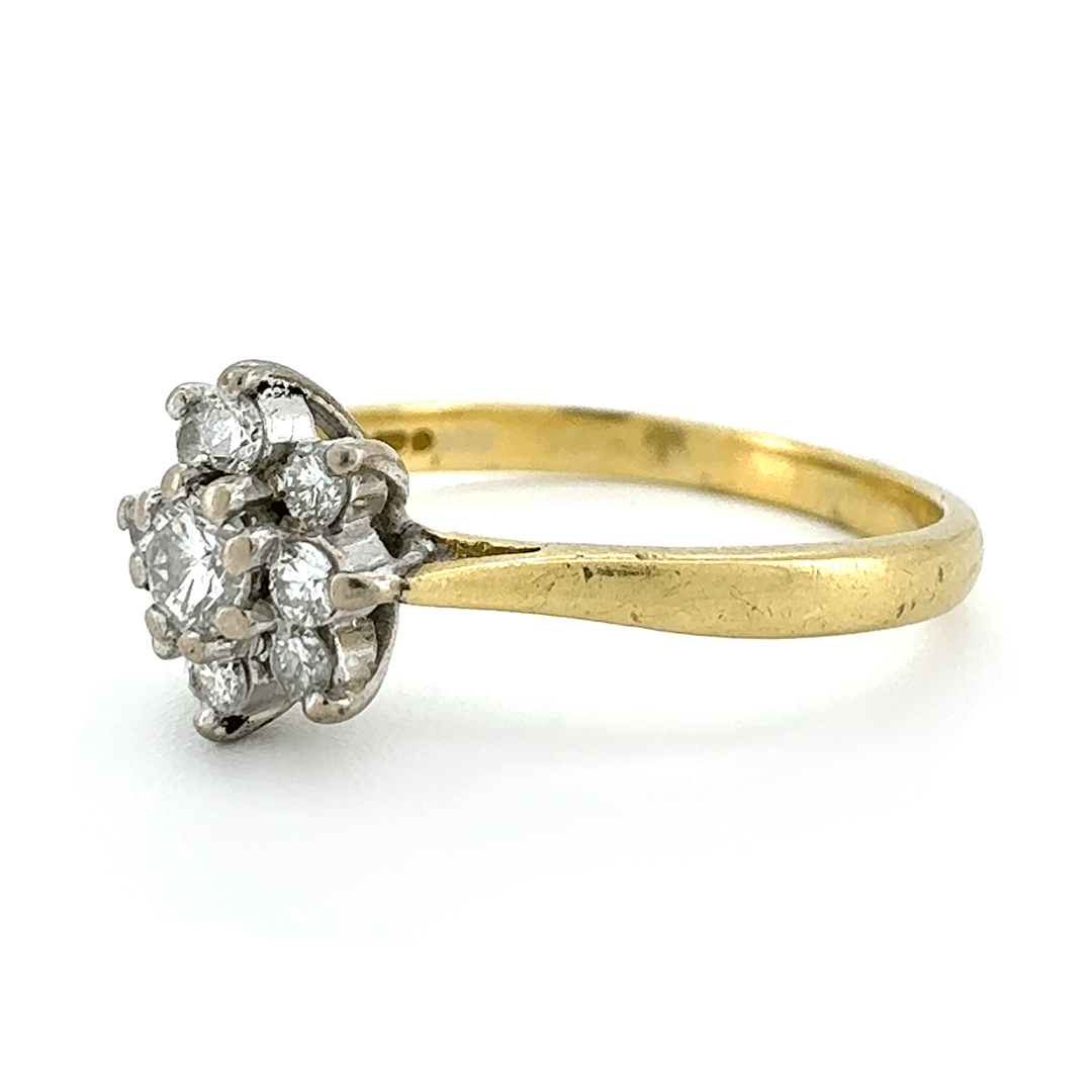 18ct Yellow Gold Diamond Cluster Ring