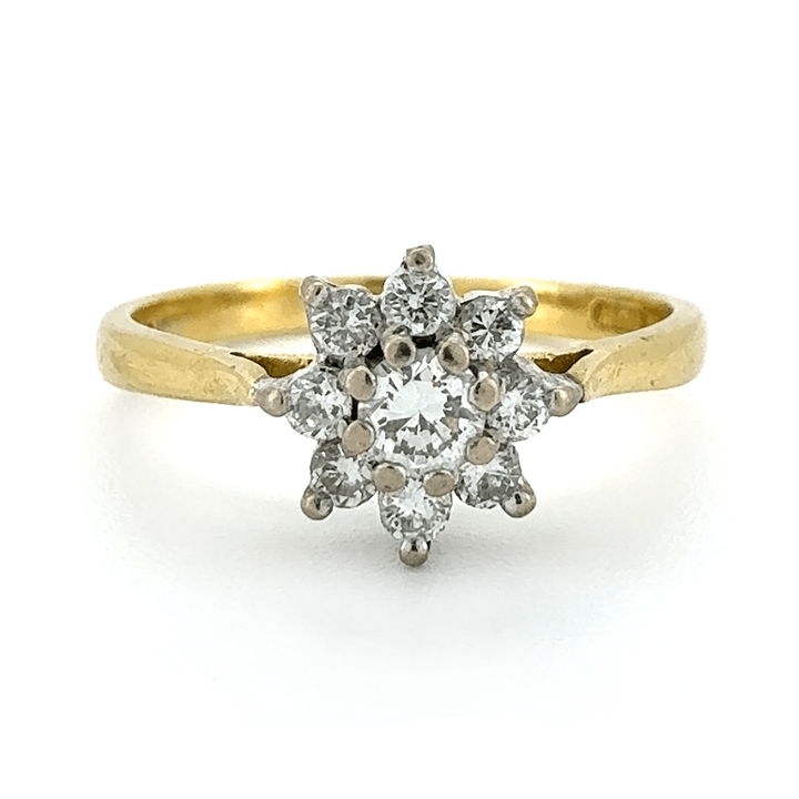 18ct Yellow Gold Diamond Cluster Ring