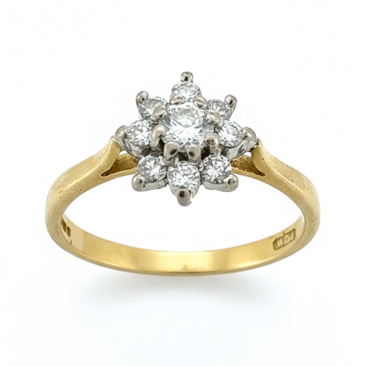 18ct Yellow Gold Diamond Cluster Ring