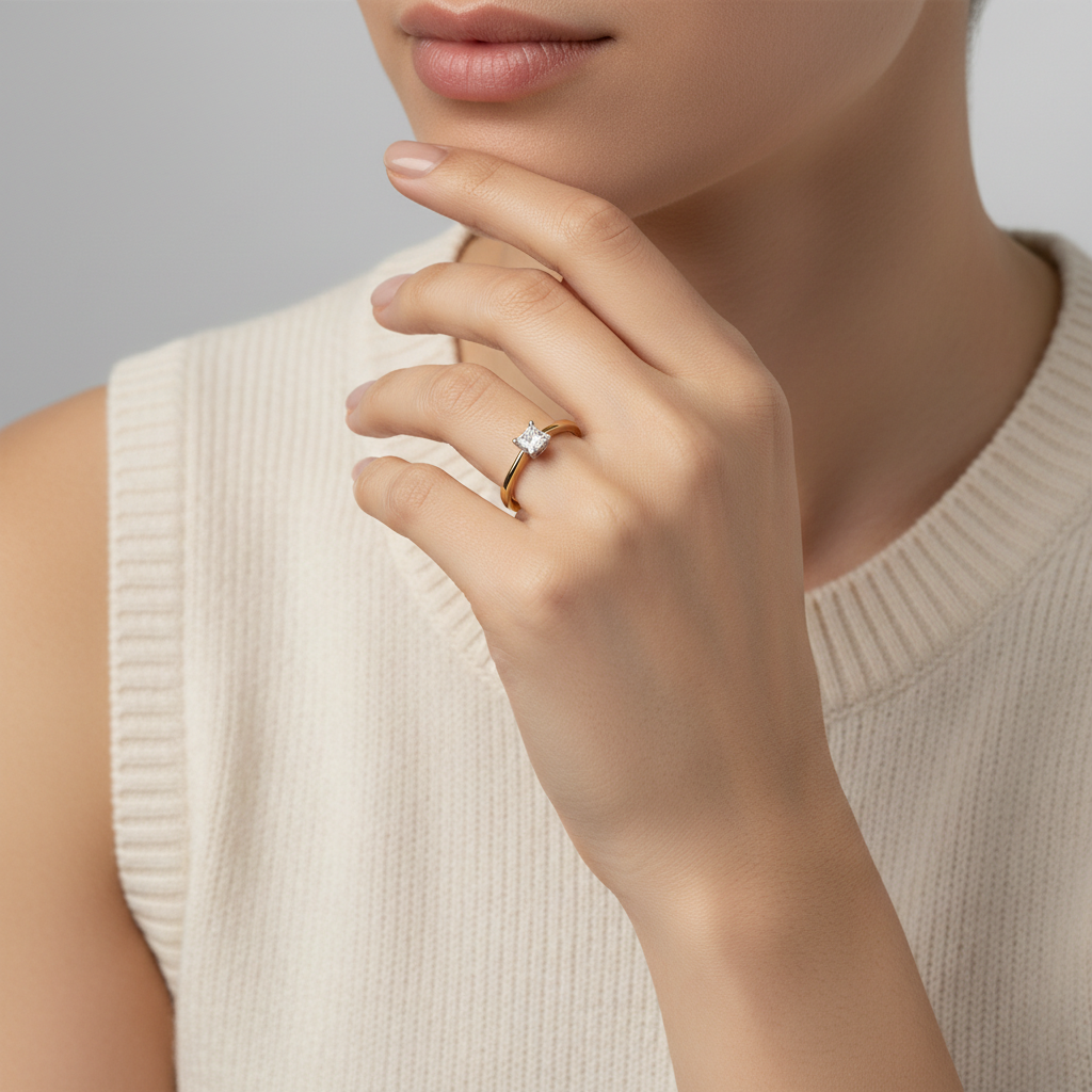 18ct Yellow Gold Diamond Solitaire Ring