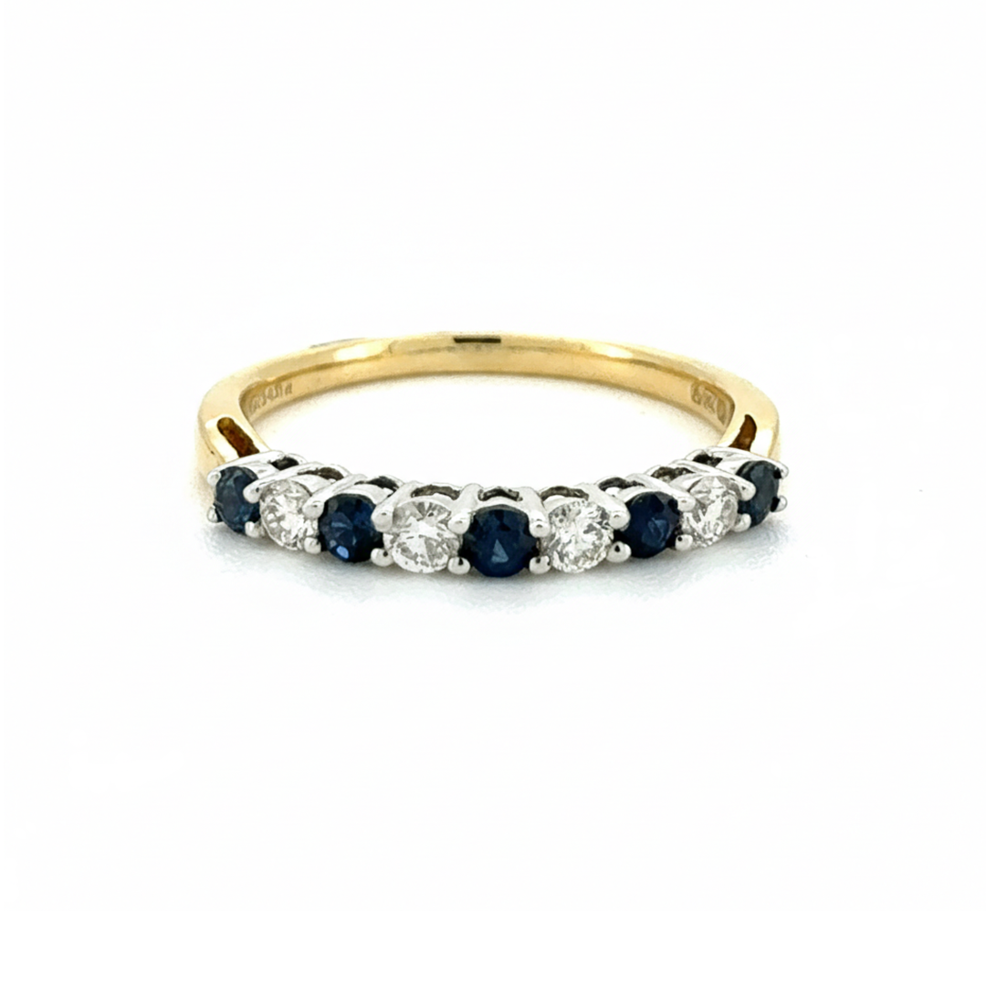 18ct Yellow Gold Sapphire and Diamond Ring