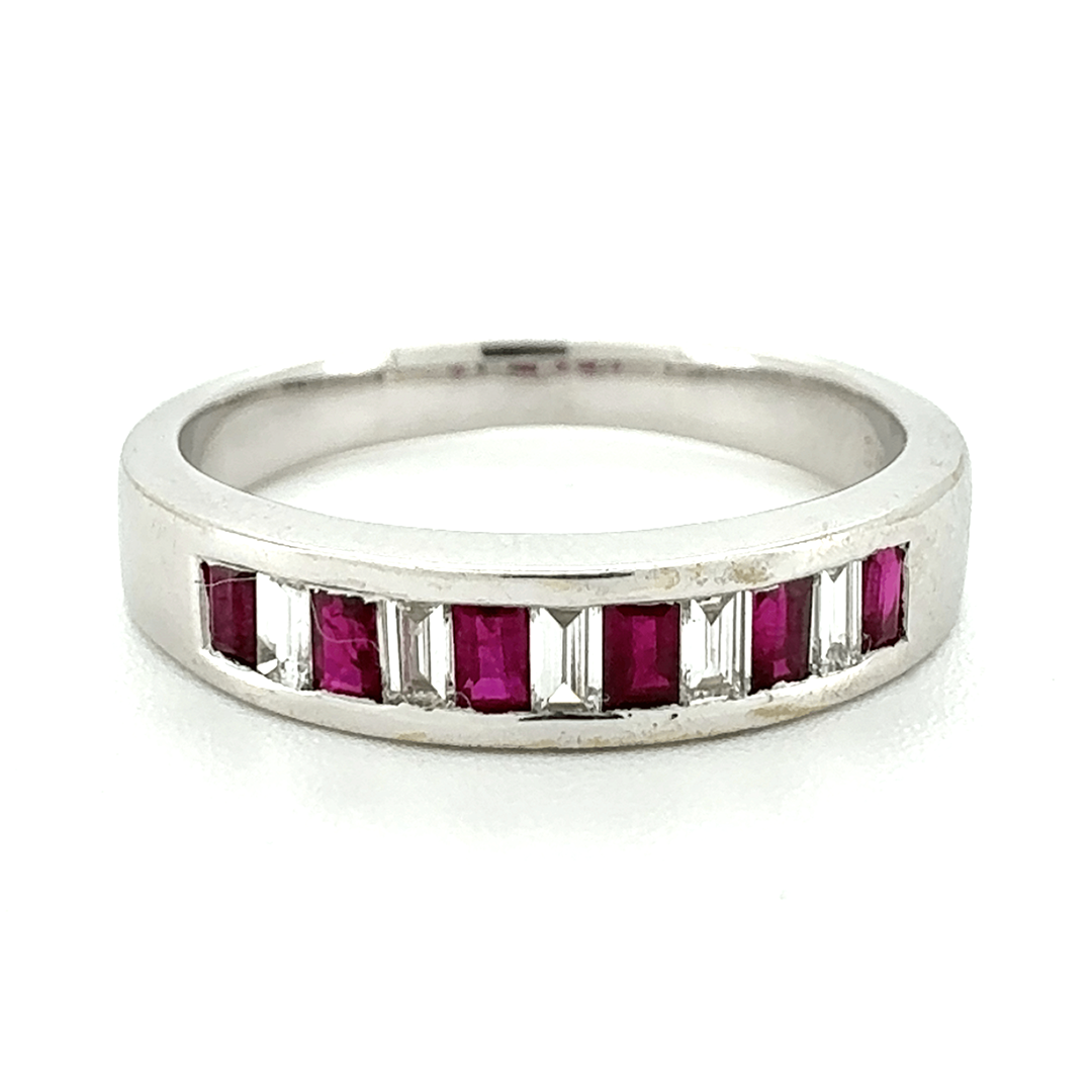 18ct White Gold Ruby And Diamond Ring