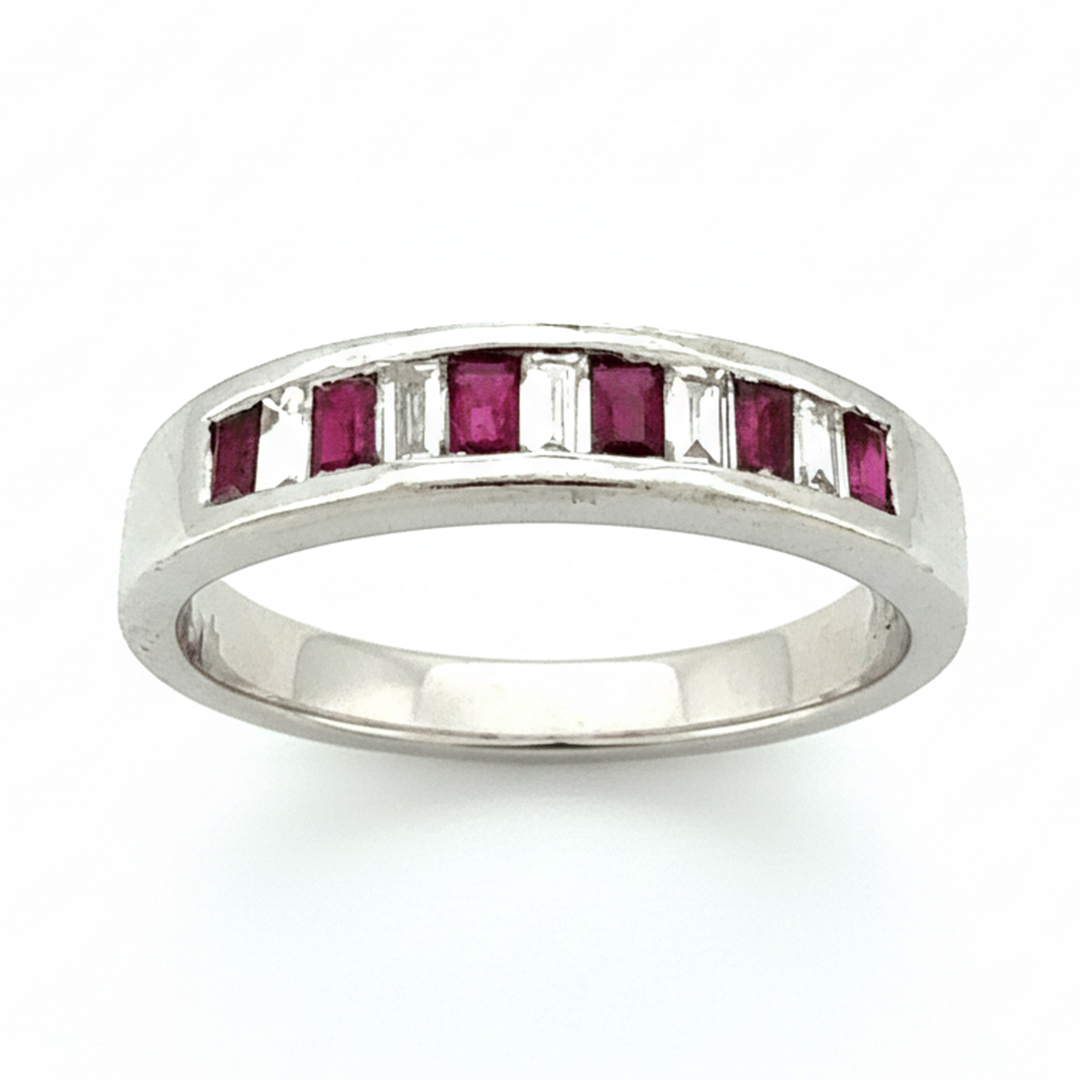 18ct White Gold Ruby And Diamond Ring