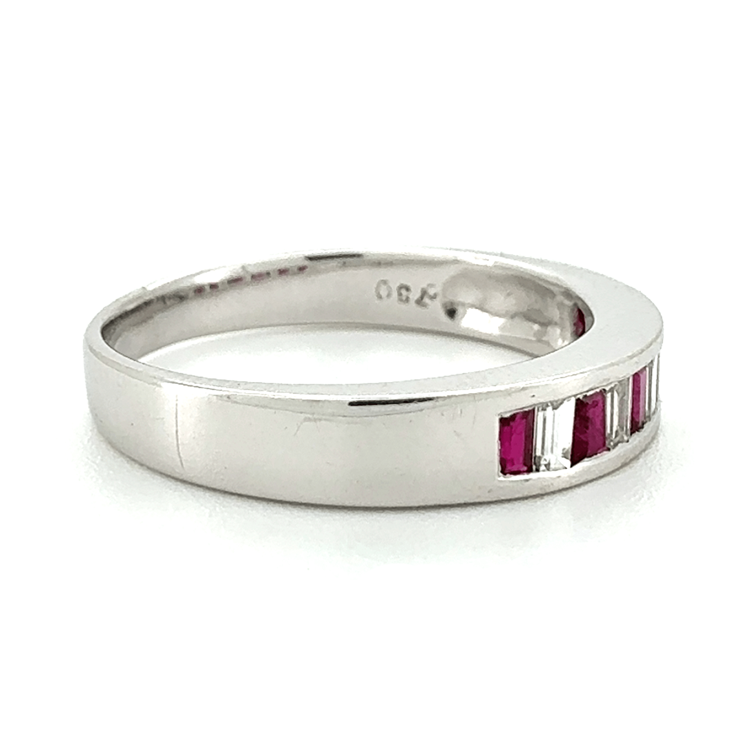 18ct White Gold Ruby And Diamond Ring