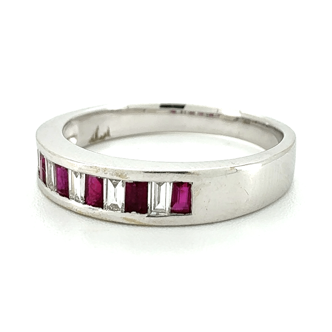 18ct White Gold Ruby And Diamond Ring