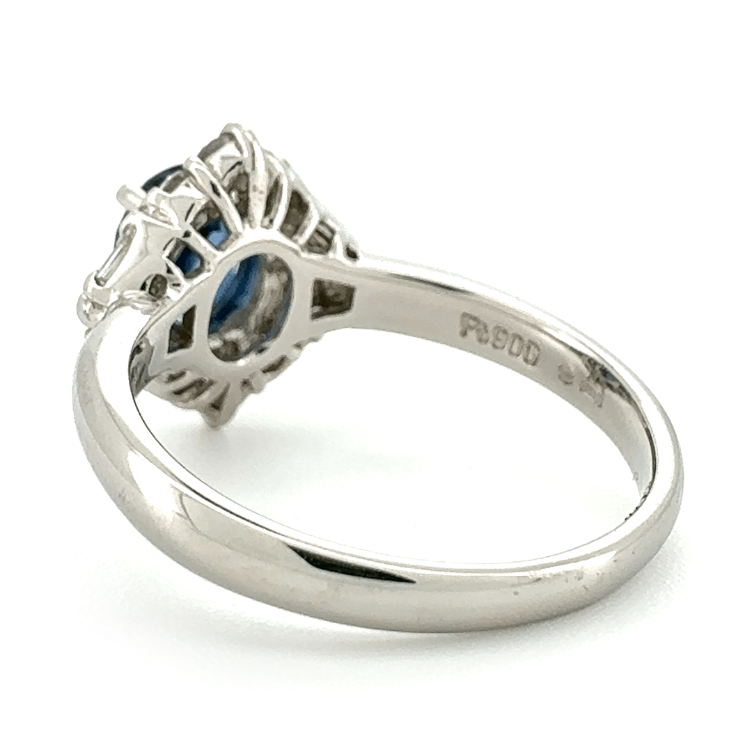 Platinum Sapphire and Diamond Ring
