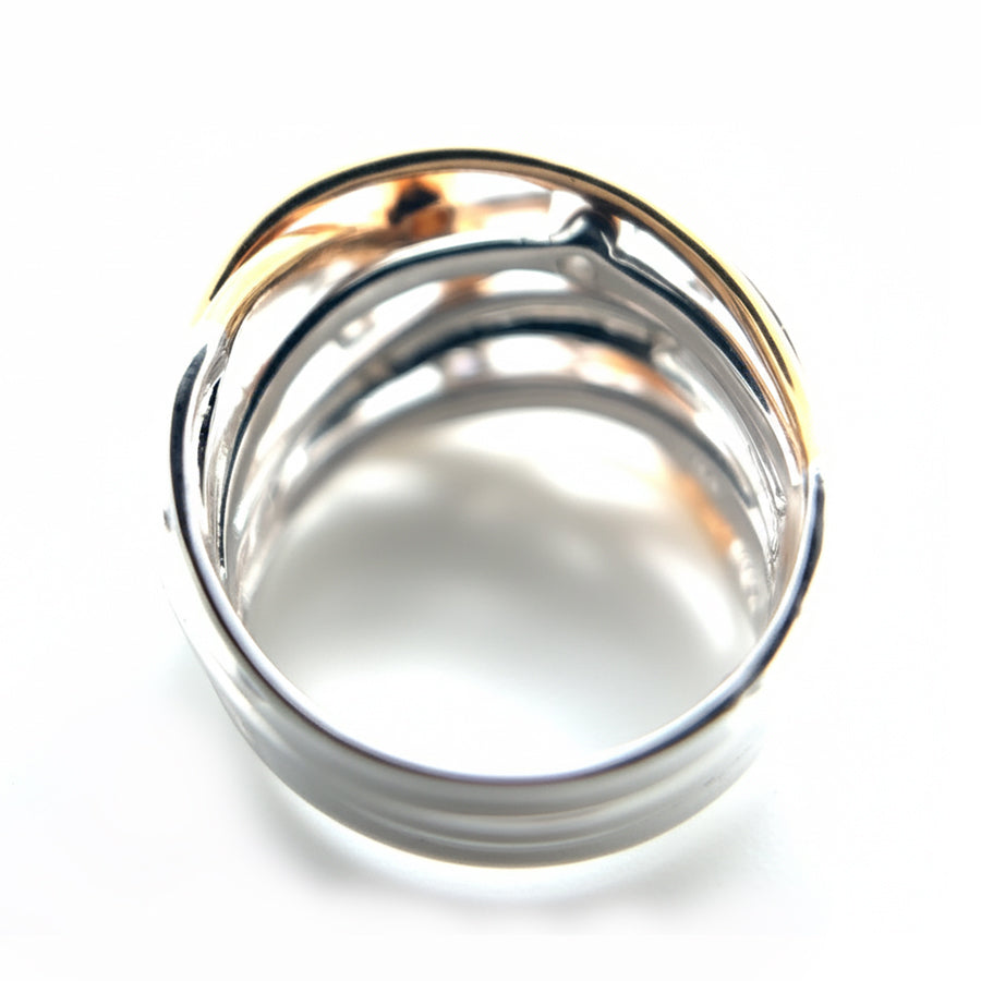 18ct White and Rose Gold ring with 0.25ct Diamond