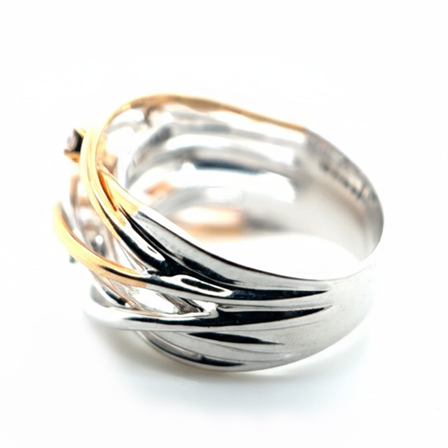 18ct White and Rose Gold ring with 0.25ct Diamond