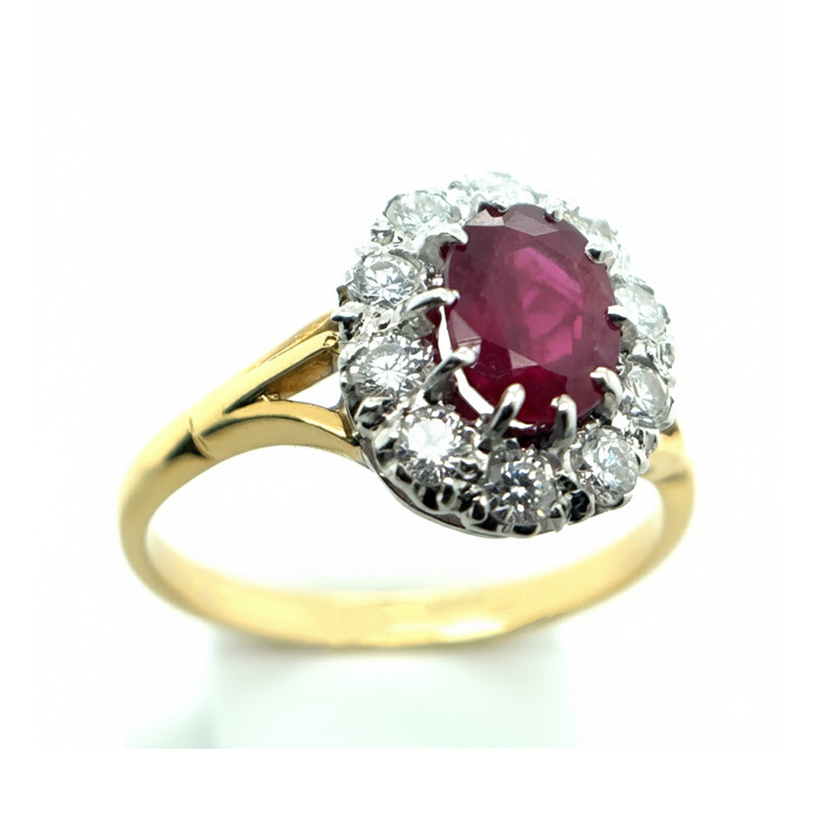 18ct Yellow Gold Ruby and Diamond Ring