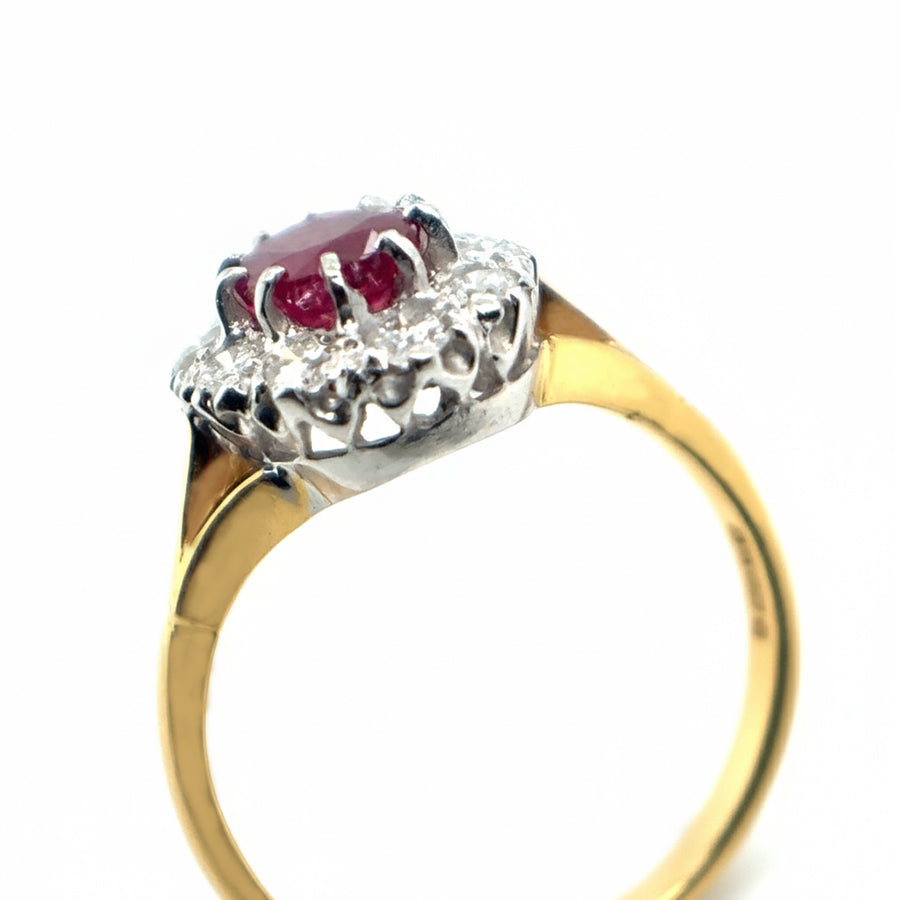 18ct Yellow Gold Ruby and Diamond Ring