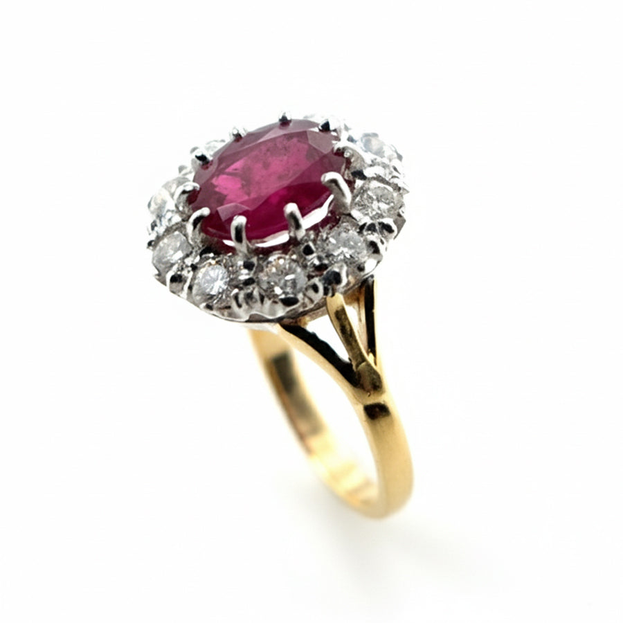 18ct Yellow Gold Ruby and Diamond Ring
