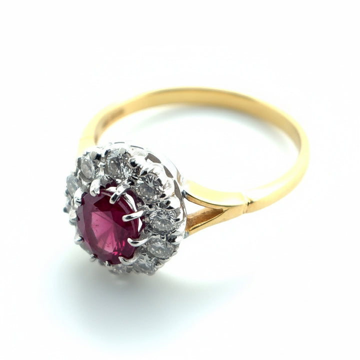 18ct Yellow Gold Ruby and Diamond Ring