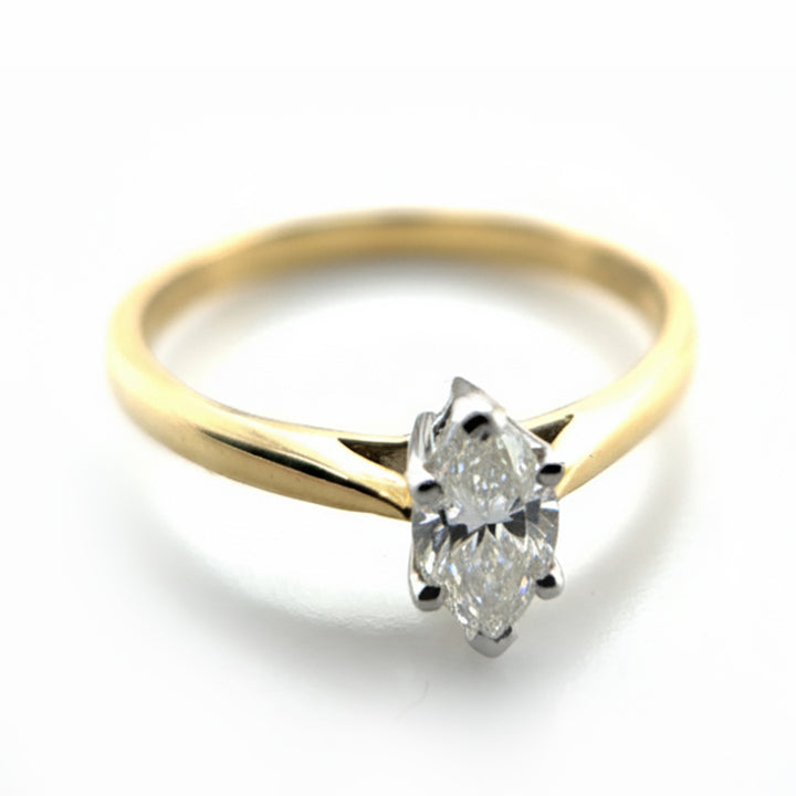 18ct Yellow Gold 0.5ct Marquise Diamond Ring