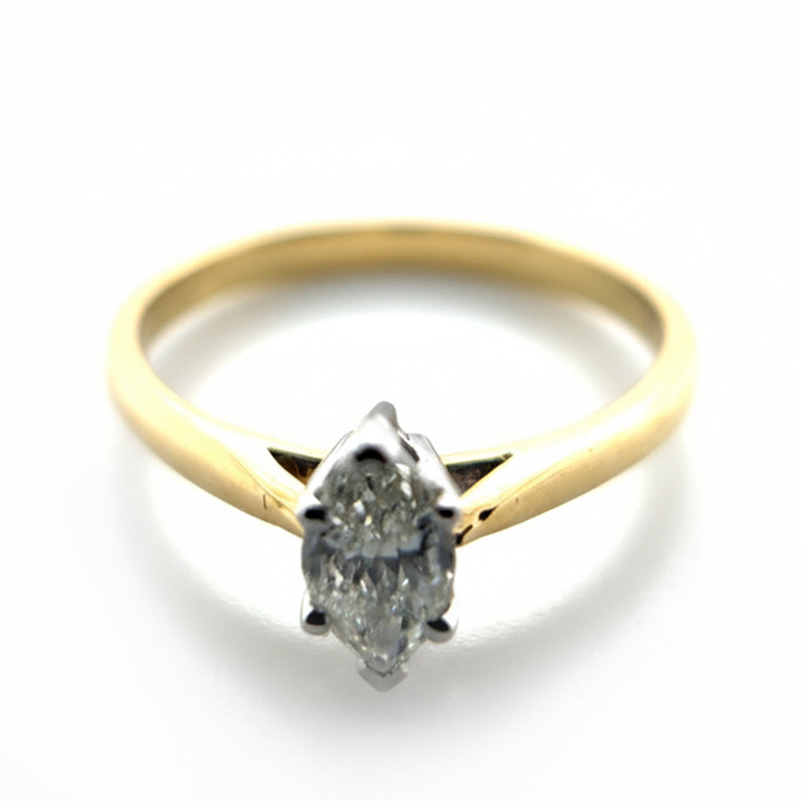 18ct Yellow Gold 0.5ct Marquise Diamond Ring