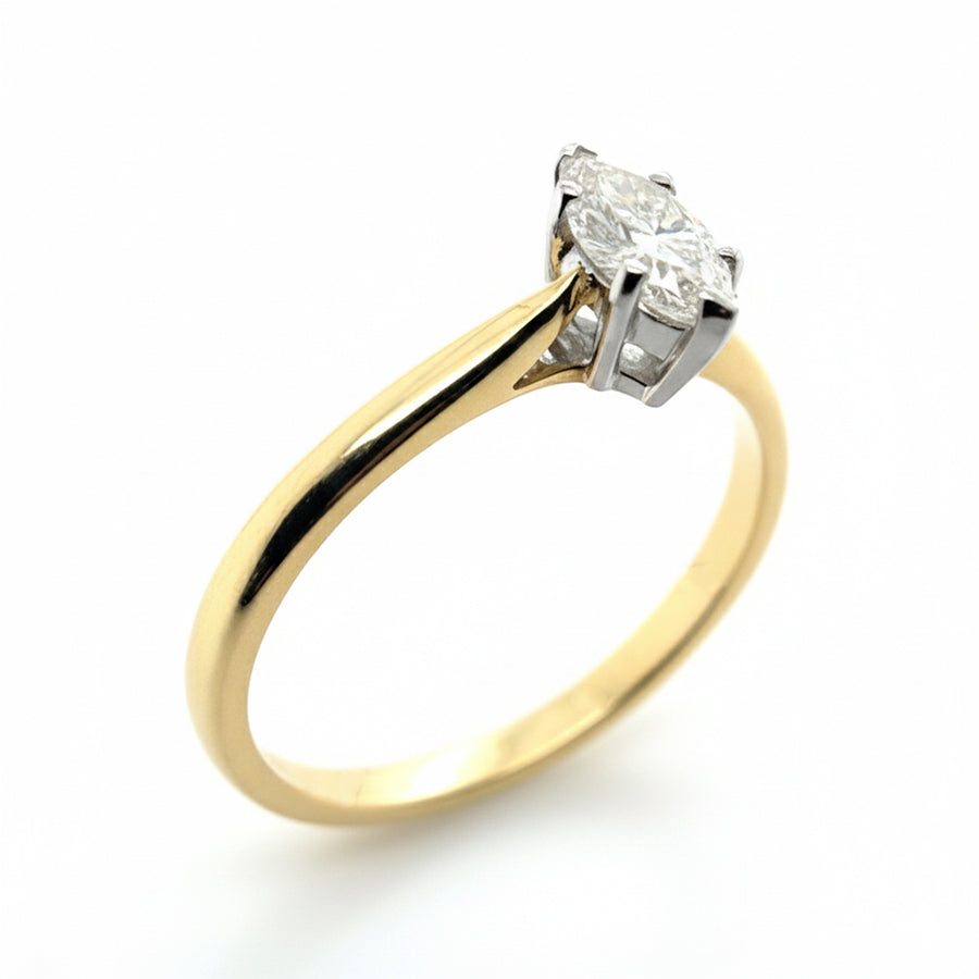 18ct Yellow Gold 0.5ct Marquise Diamond Ring