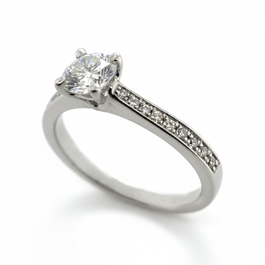 18ct White Gold Solitaire Diamond Ring