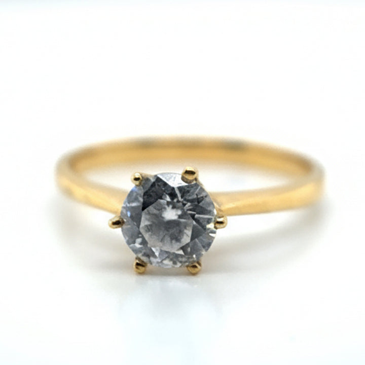 18ct Yellow Gold Cubic Zirconia Solitaire Ring