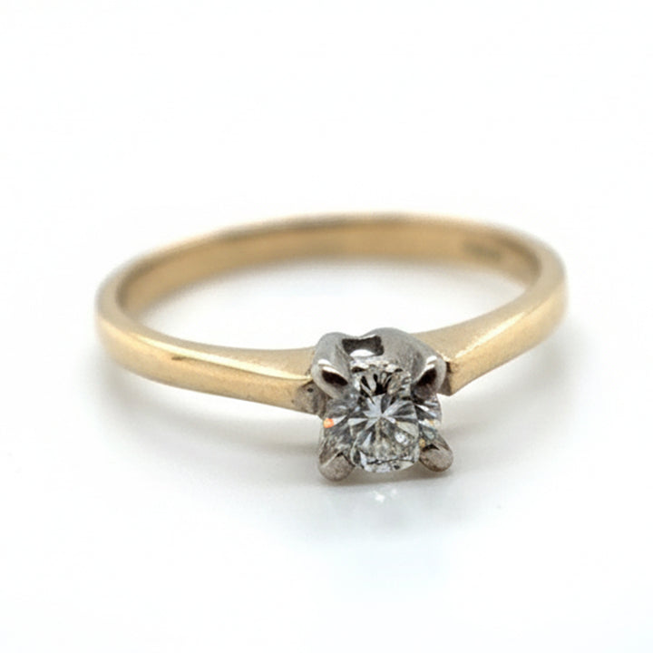 14ct Yellow Gold 0.2ct Diamond Solitaire Ring