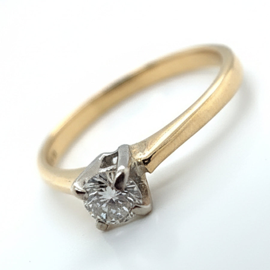 14ct Yellow Gold 0.2ct Diamond Solitaire Ring