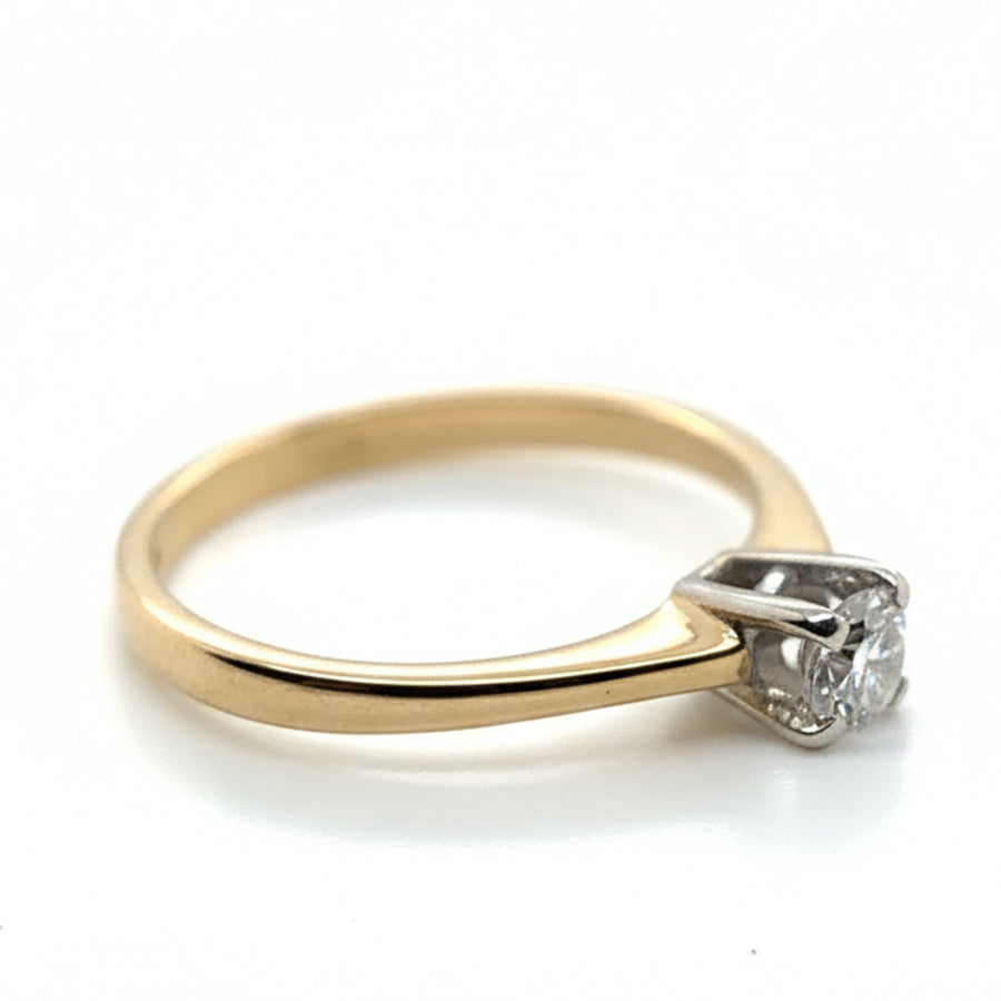 14ct Yellow Gold 0.2ct Diamond Solitaire Ring