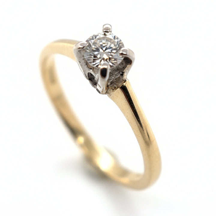 14ct Yellow Gold 0.2ct Diamond Solitaire Ring