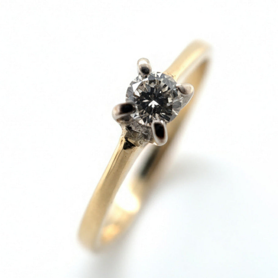 14ct Yellow Gold 0.2ct Diamond Solitaire Ring