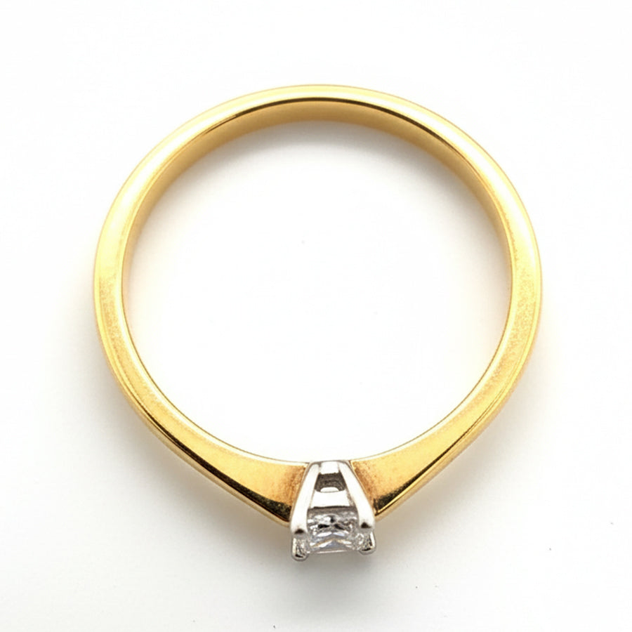 18ct Yellow Gold Diamond 0.16ct Solitaire Ring