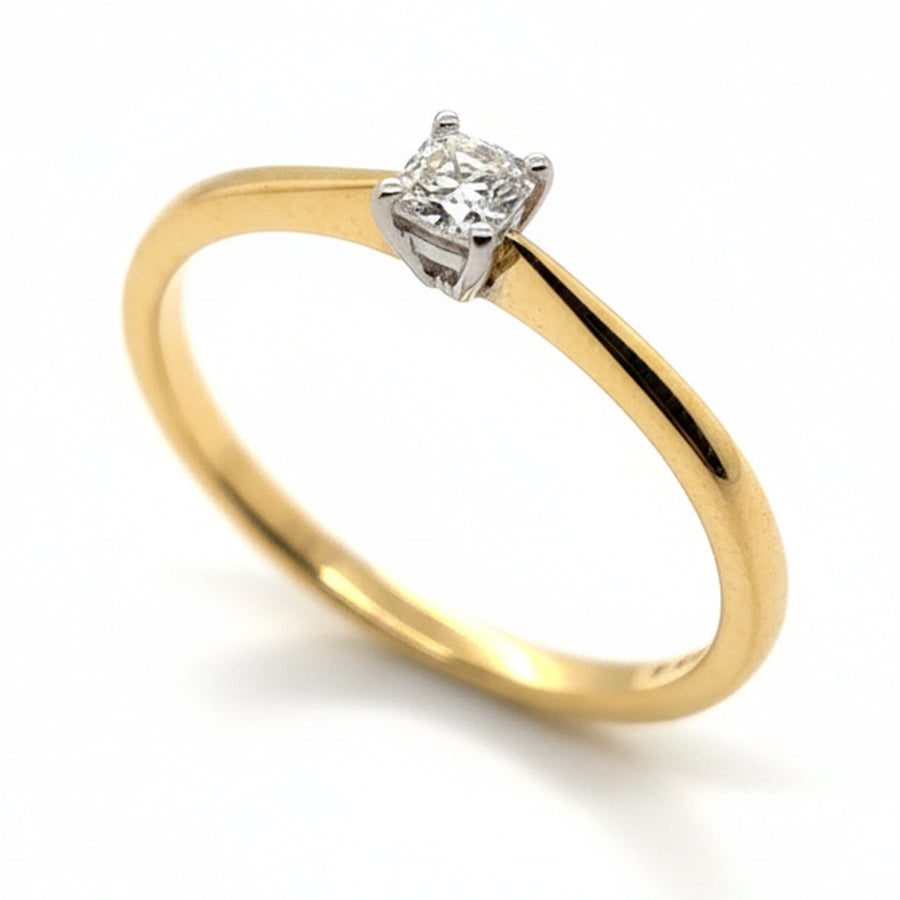 18ct Yellow Gold Diamond 0.16ct Solitaire Ring
