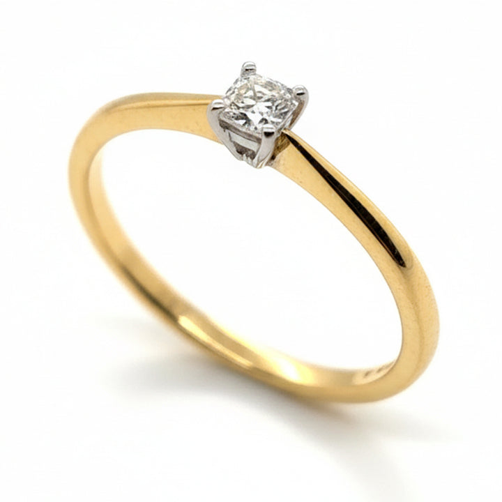 18ct Yellow Gold Diamond 0.16ct Solitaire Ring