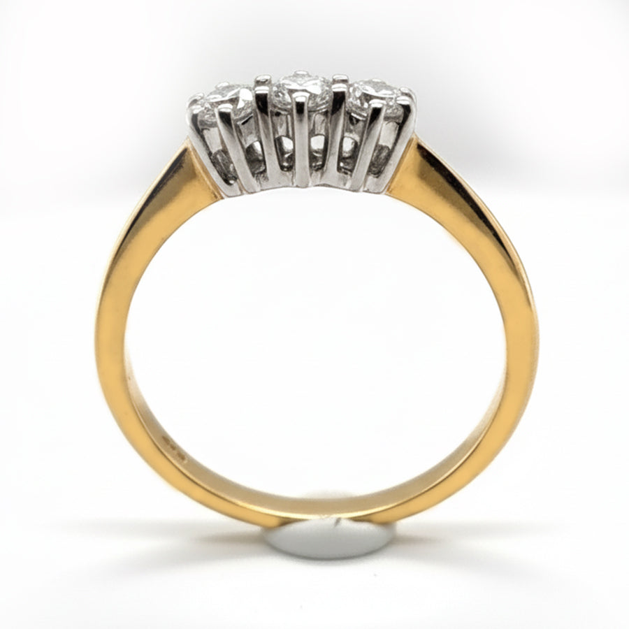 18ct Yellow Gold 3 Stone Diamond Ring