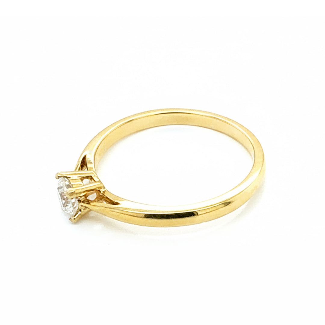 18ct Yellow Gold 0.3ct Round Brilliant Cut Solitaire Diamond Ring