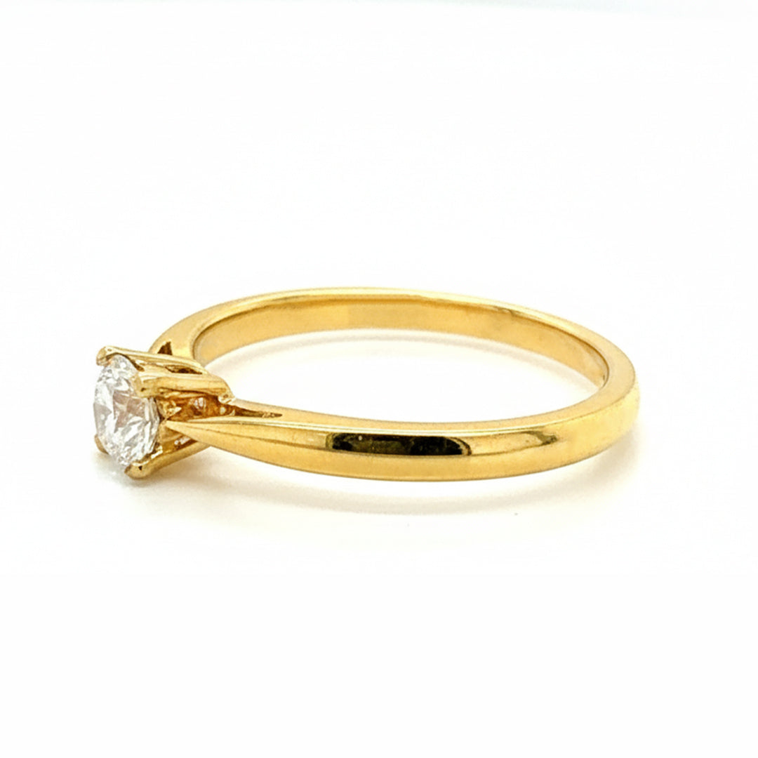 18ct Yellow Gold 0.3ct Round Brilliant Cut Solitaire Diamond Ring