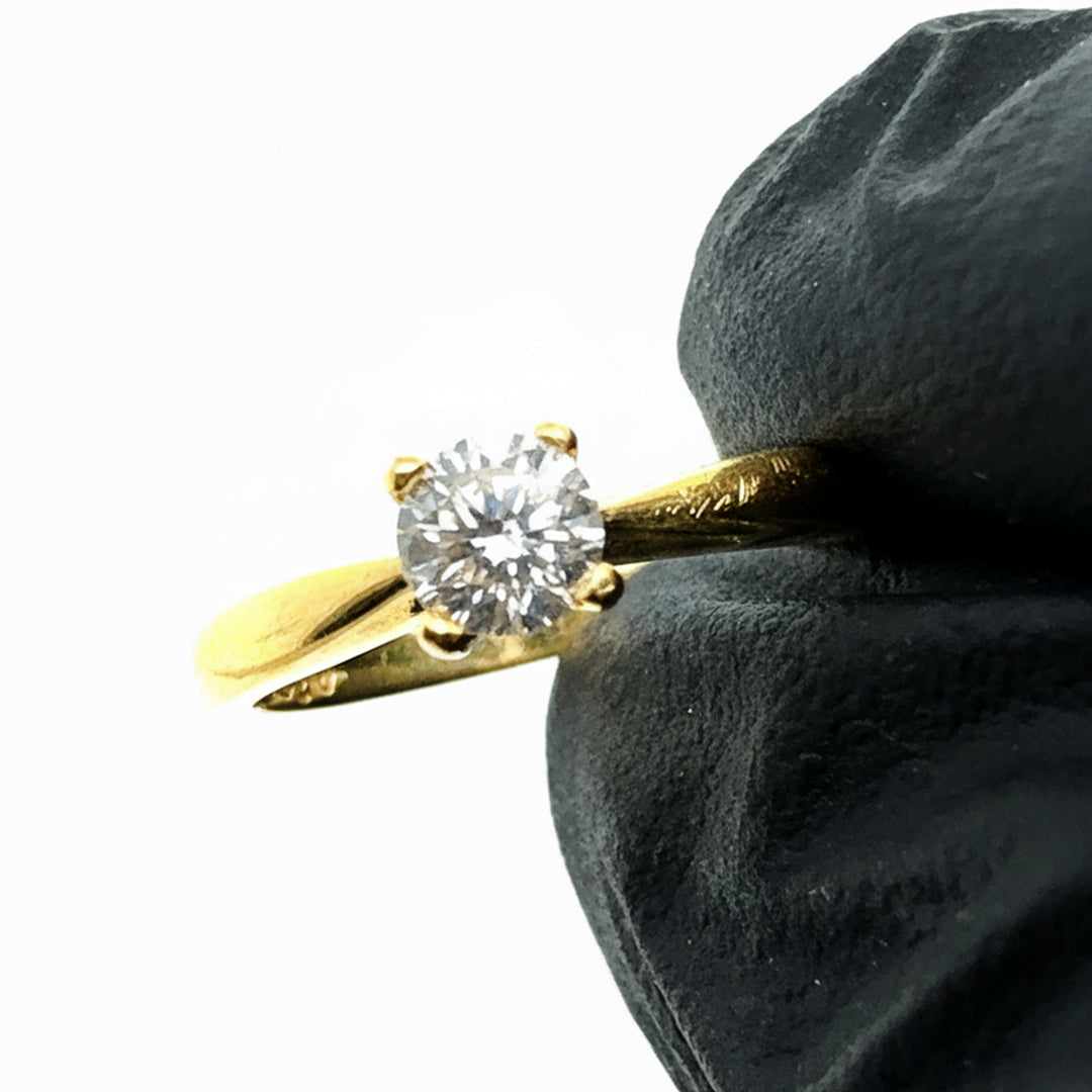 18ct Yellow Gold 0.3ct Round Brilliant Cut Solitaire Diamond Ring